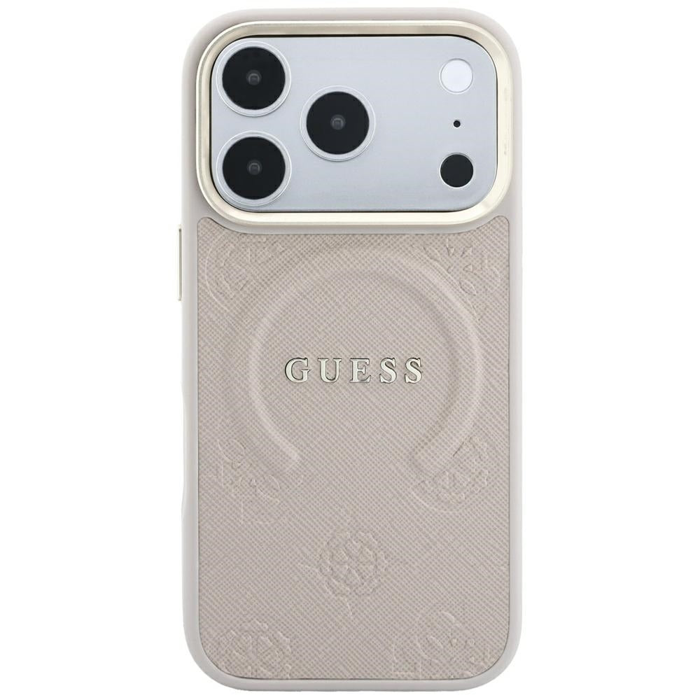 Θήκη MagSafe για Apple iPhone 18 Pro Max / 17 Pro Max, Guess, Saffiano Peony Ring, Ροζ