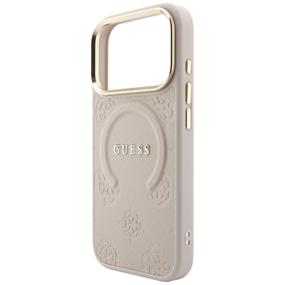 Θήκη MagSafe για Apple iPhone 18 Pro Max / 17 Pro Max, Guess, Saffiano Peony Ring, Ροζ