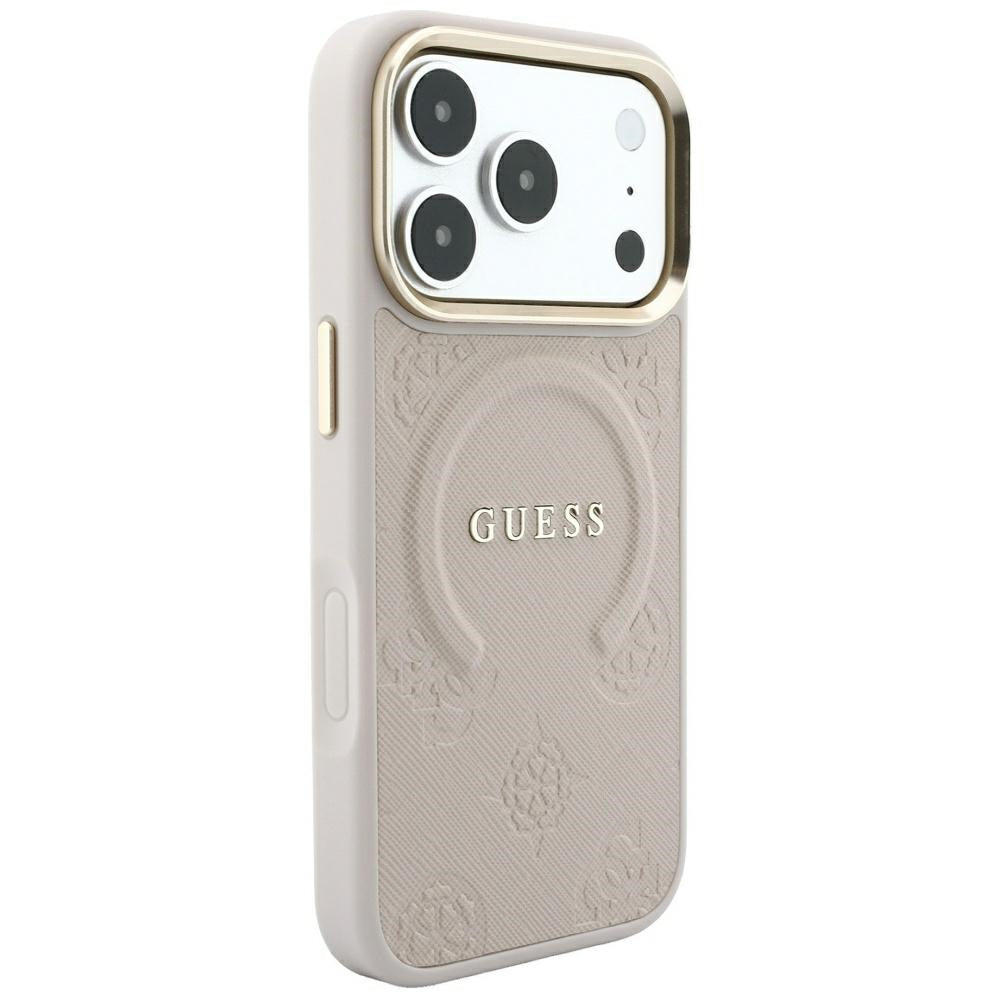 Θήκη MagSafe για Apple iPhone 18 Pro Max / 17 Pro Max, Guess, Saffiano Peony Ring, Ροζ