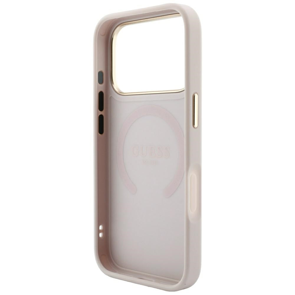 Θήκη MagSafe για Apple iPhone 18 Pro Max / 17 Pro Max, Guess, Saffiano Peony Ring, Ροζ