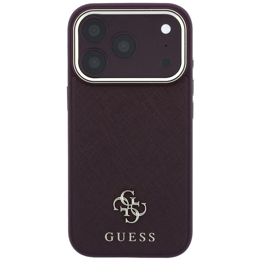 Θήκη MagSafe για Apple iPhone 18 Pro Max / 17 Pro Max, Guess, Saffiano Small 4G Classic, Βυσσινί