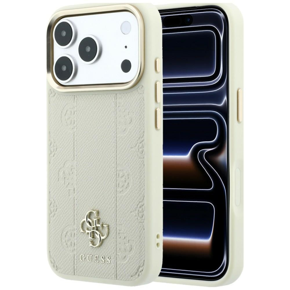 Θήκη MagSafe για Apple iPhone 18 Pro Max / 17 Pro Max, Guess, Stripe Peony 4G, Μπεζ