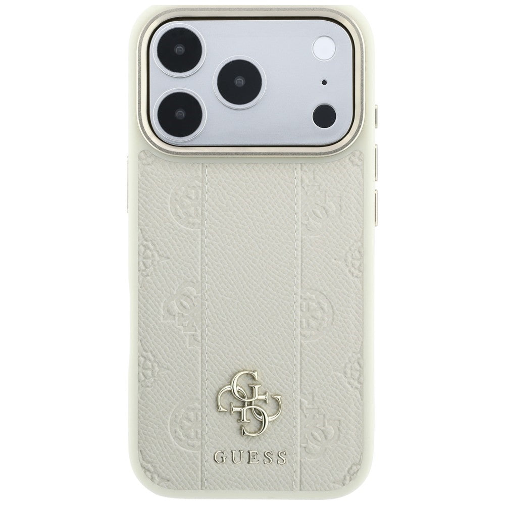 Θήκη MagSafe για Apple iPhone 18 Pro Max / 17 Pro Max, Guess, Stripe Peony 4G, Μπεζ