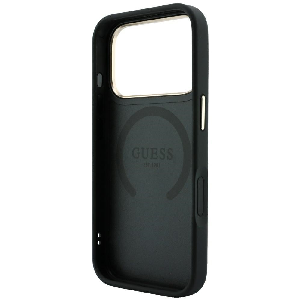 Θήκη MagSafe για Apple iPhone 18 Pro Max / 17 Pro Max, Guess, Stripe Peony 4G, Μαύρο