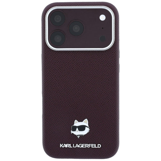 Θήκη MagSafe για Apple iPhone 18 Pro Max / 17 Pro Max, Karl Lagerfeld, Grained Choupette Head, Βυσσινί