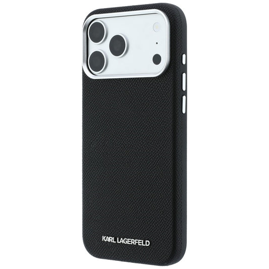 Θήκη MagSafe για Apple iPhone 18 Pro Max / 17 Pro Max, Karl Lagerfeld, Με υφή επιμήκης λογότυπο, Μαύρη