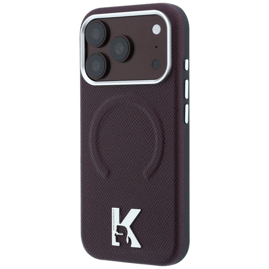 Θήκη MagSafe για Apple iPhone 18 Pro Max / 17 Pro Max, Karl Lagerfeld, Grained Embossed Ring, Βυσσινί