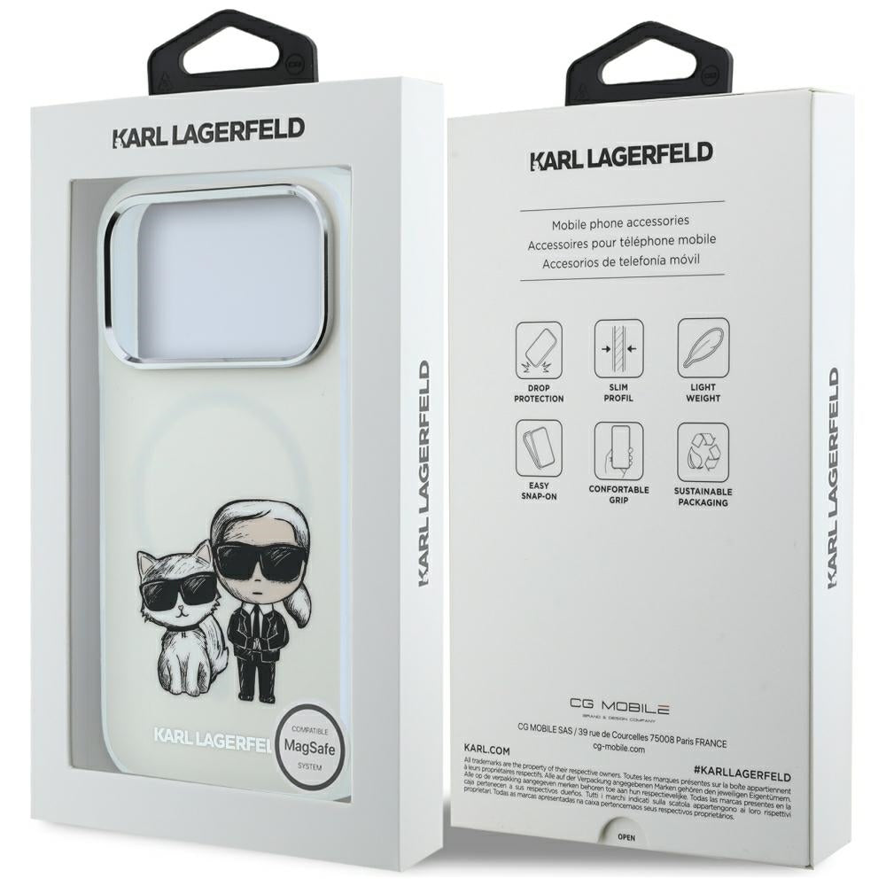 Θήκη MagSafe για Apple iPhone 18 Pro Max / 17 Pro Max, Karl Lagerfeld, IML KC Bodies Sketch Print, Μπεζ