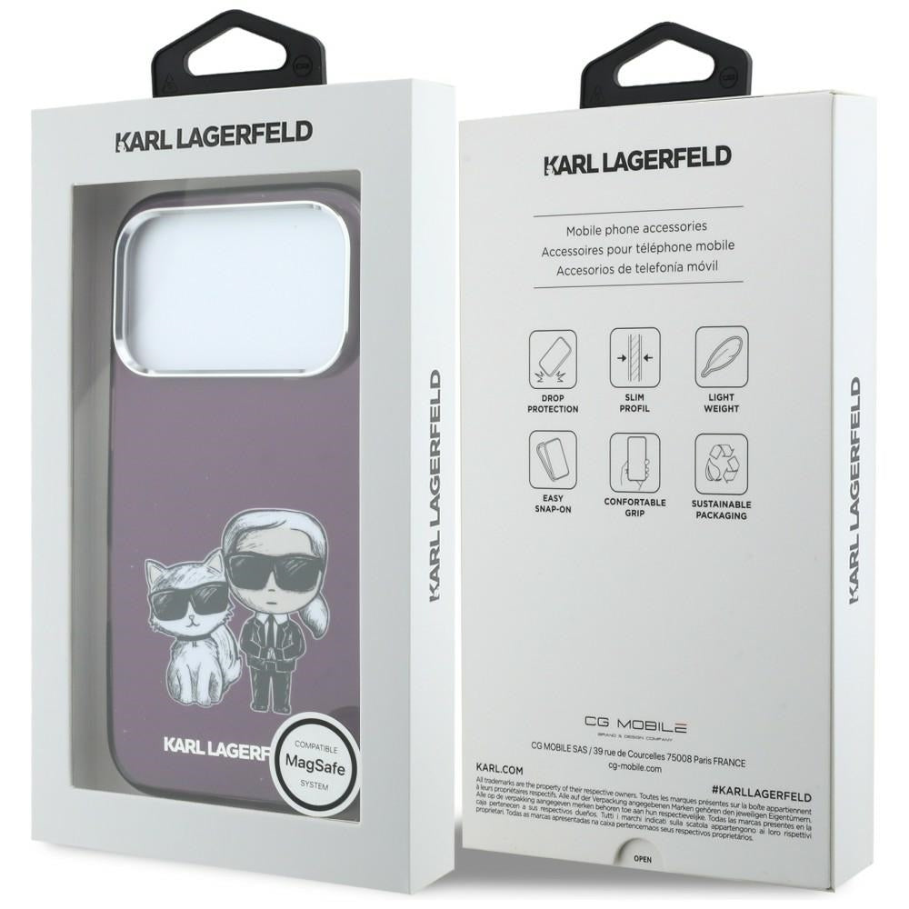 Θήκη MagSafe για Apple iPhone 18 Pro Max / 17 Pro Max, Karl Lagerfeld, IML KC Bodies Sketch Print, Βυσσινί