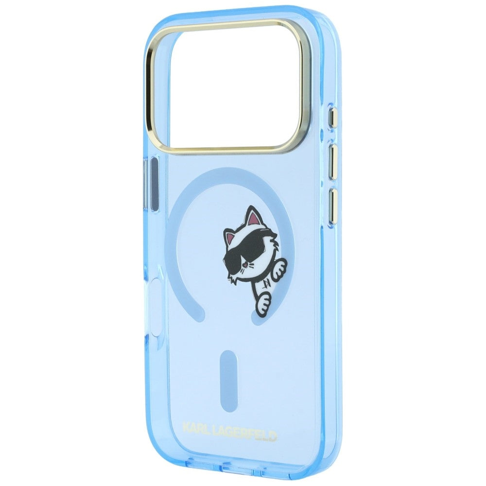 Θήκη MagSafe για Apple iPhone 18 Pro Max / 17 Pro Max, Karl Lagerfeld, IML Peekaboo Print and Metal Frame, Μπλε