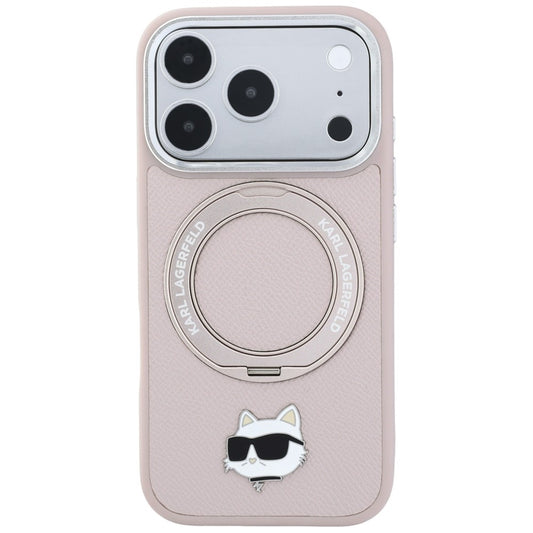 Θήκη MagSafe για Apple iPhone 18 Pro Max / 17 Pro Max, Karl Lagerfeld, Ring Stand 360 Choupette Pin, Ροζ