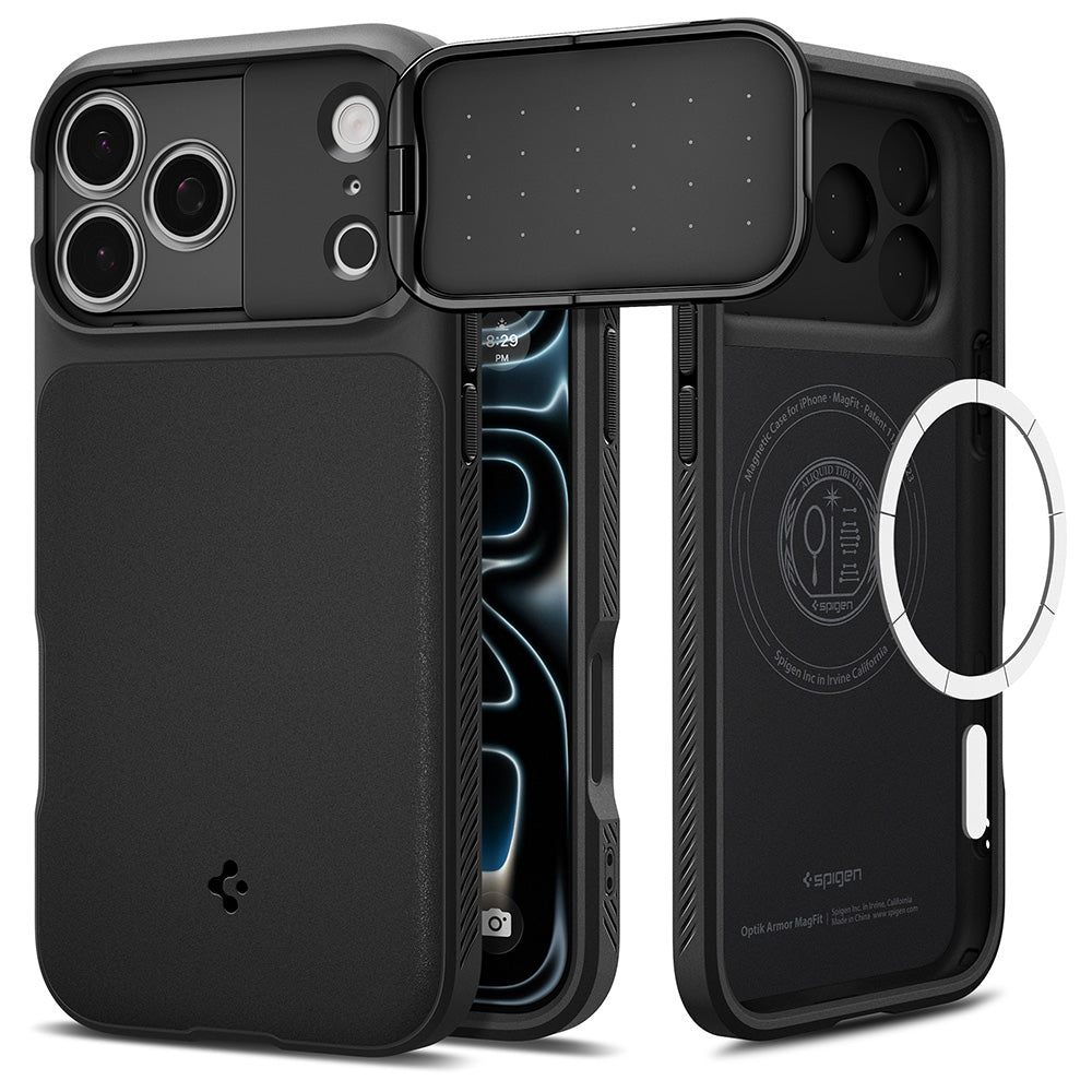 Θήκη MagSafe για Apple iPhone 18 Pro Max / 17 Pro Max, Spigen, Optik Armor, Μαύρη ACS09900