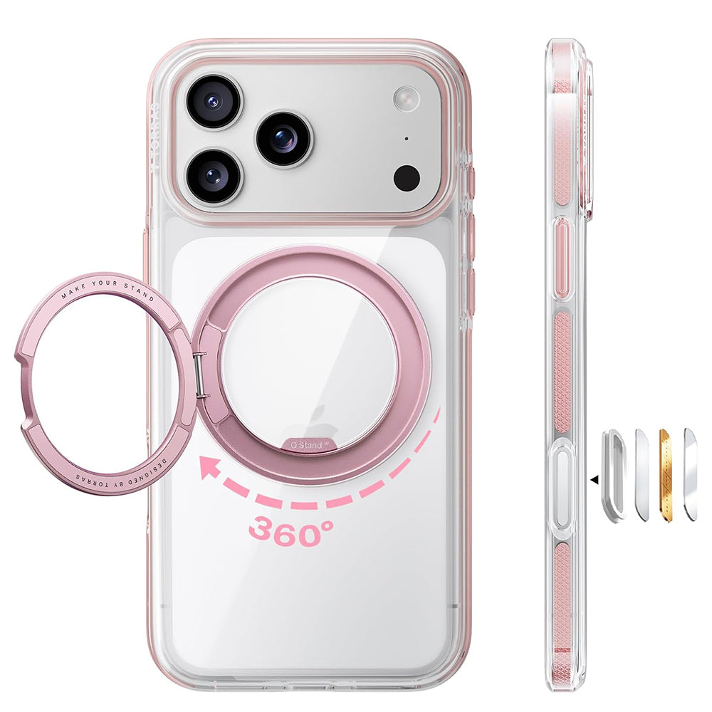 Θήκη MagSafe για Apple iPhone 18 Pro Max / 17 Pro Max, Torras, Ostand O3 Light, Ροζ