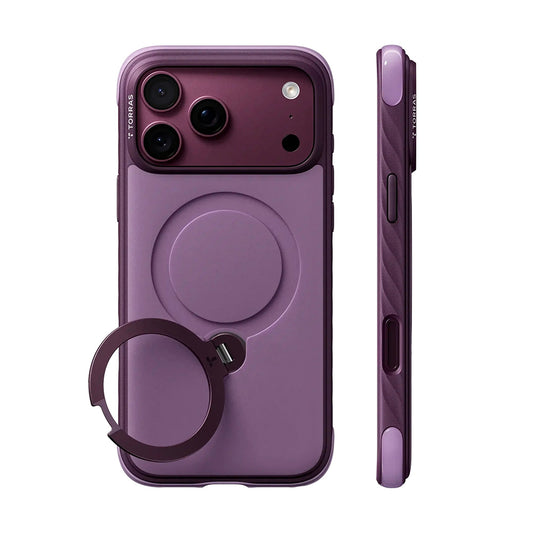 Θήκη MagSafe για Apple iPhone 18 Pro Max / 17 Pro Max, Torras, Ostand Q3 Rugged, Μωβ