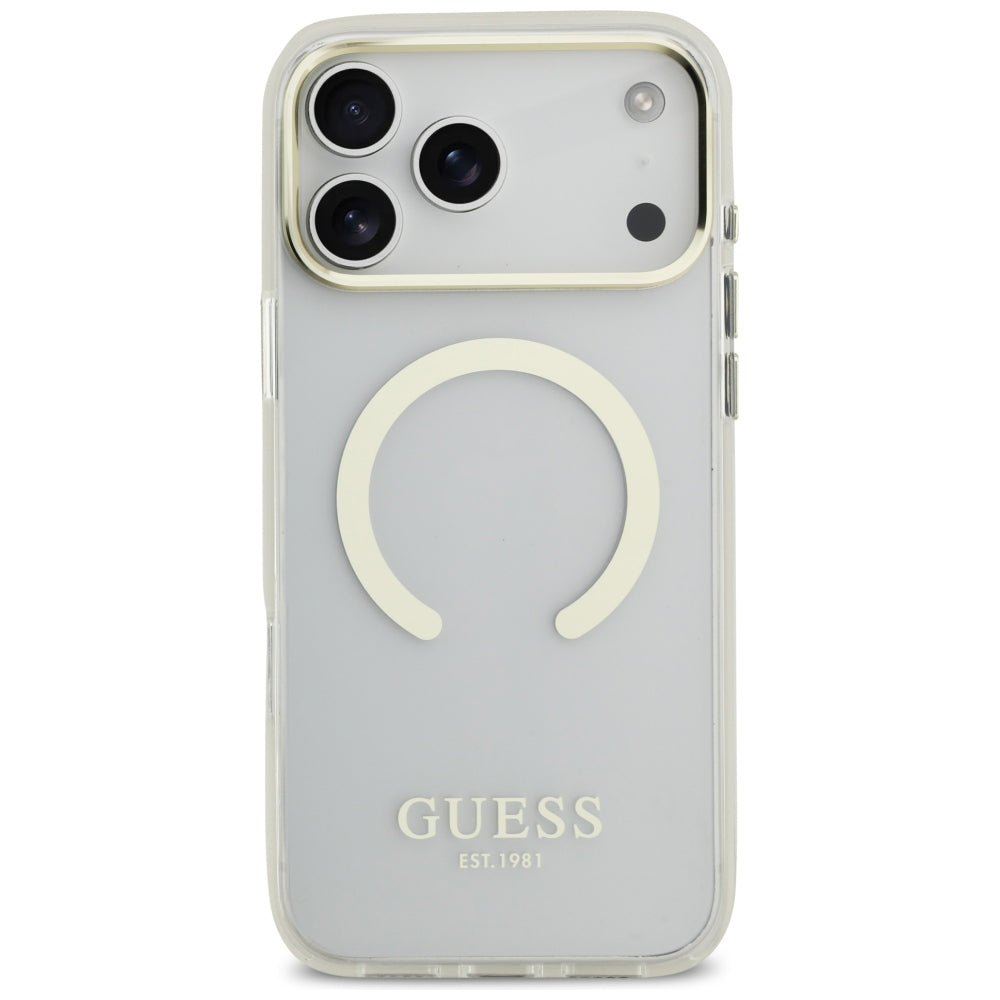 Θήκη MagSafe για Apple iPhone 18 Pro Max, Guess, Metal Outline, Χρυσή
