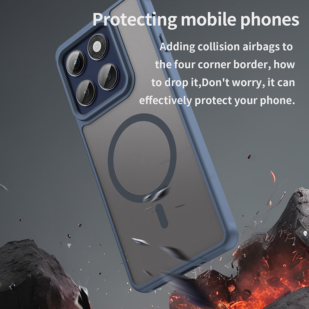 Θήκη MagSafe για Motorola Edge 60 Pro, Techsuit, HaloFrost II (Μεγάλη Οπή Φακού), Μπλε Σκούρο
