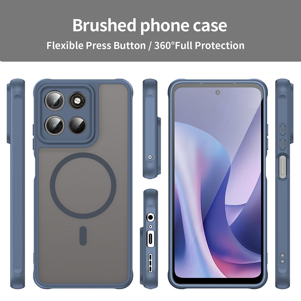 Θήκη MagSafe για Motorola Moto G47 / G37 Power / G37, Techsuit, HaloFrost II, Μπλε Σκούρο