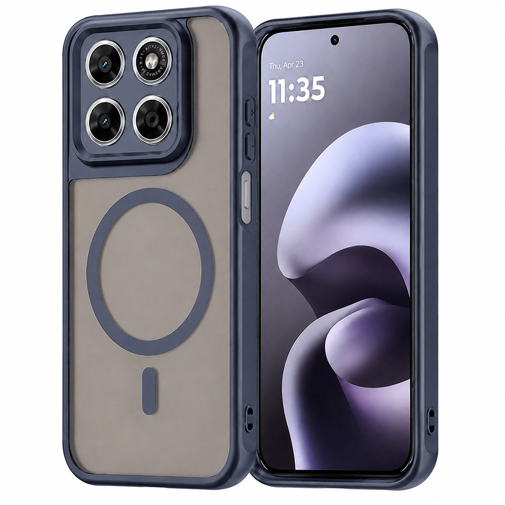 Θήκη MagSafe για Motorola Moto G87 / G77 / G67, Techsuit, HaloFrost II, Μπλε Σκούρο