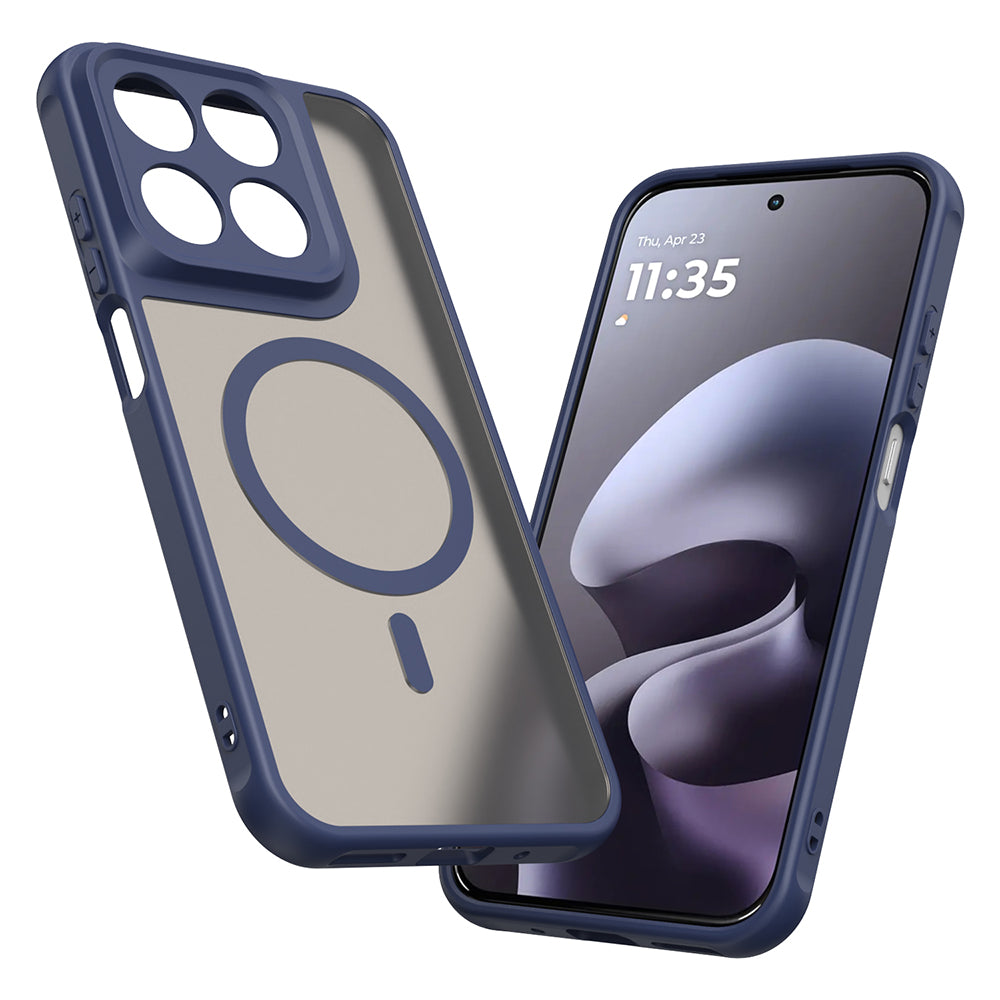 Θήκη MagSafe για Motorola Moto G87 / G77 / G67, Techsuit, HaloFrost II, Μπλε Σκούρο