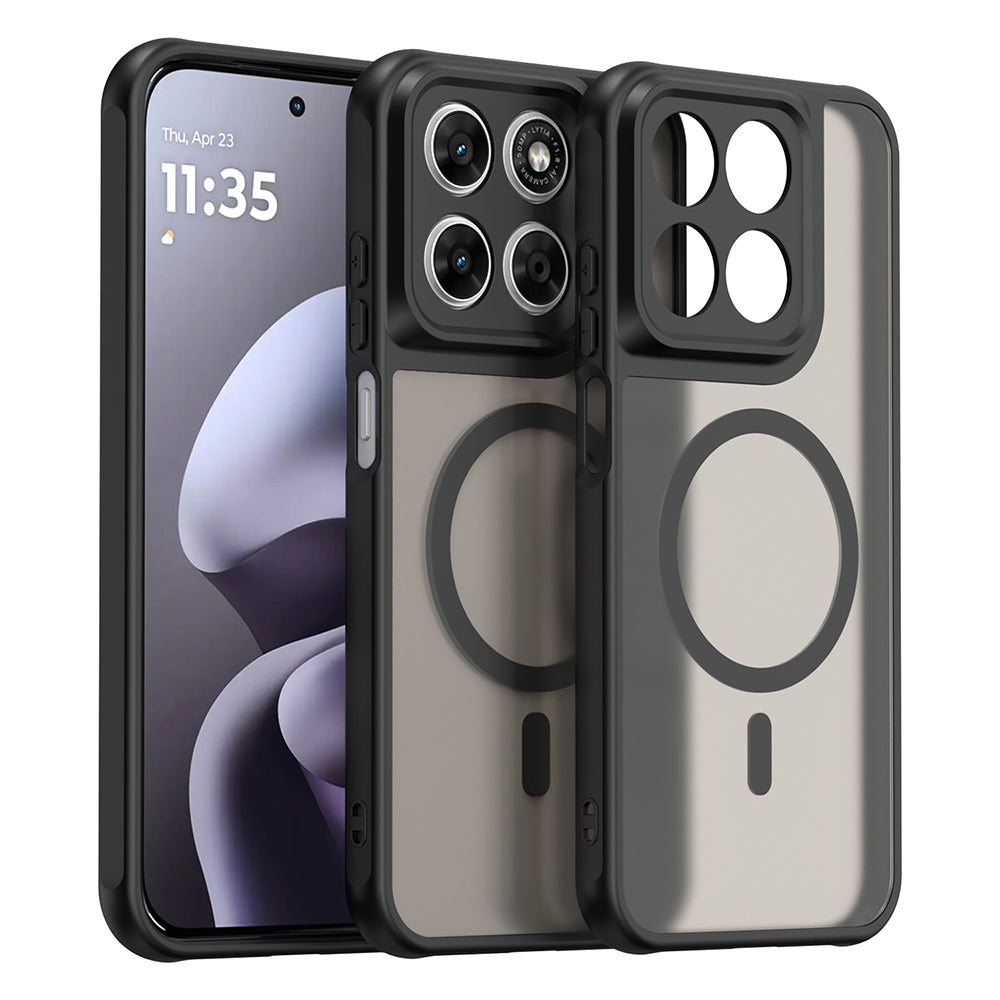 Θήκη MagSafe για Motorola Moto G87 / G77 / G67, Techsuit, HaloFrost II, Μαύρο