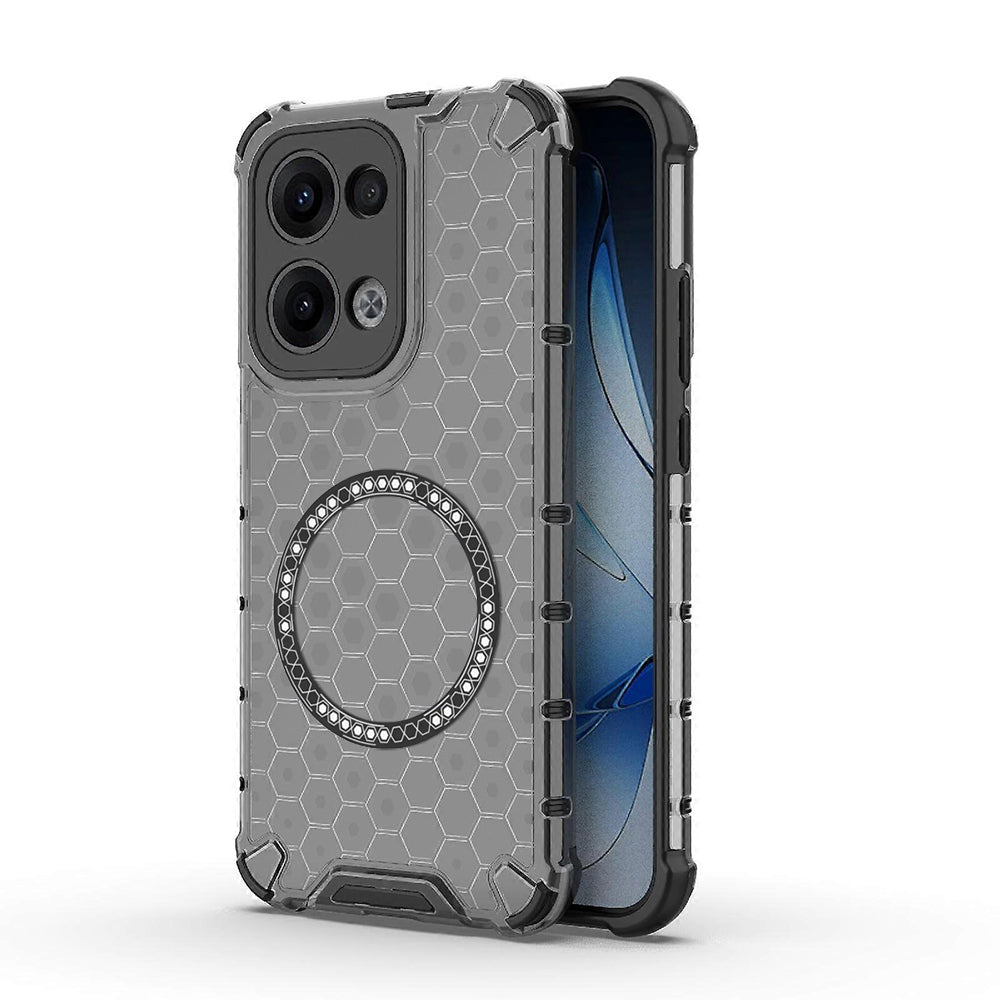 Θήκη MagSafe για Oppo Reno13, Techsuit, HoneyComb Shield, Μαύρο