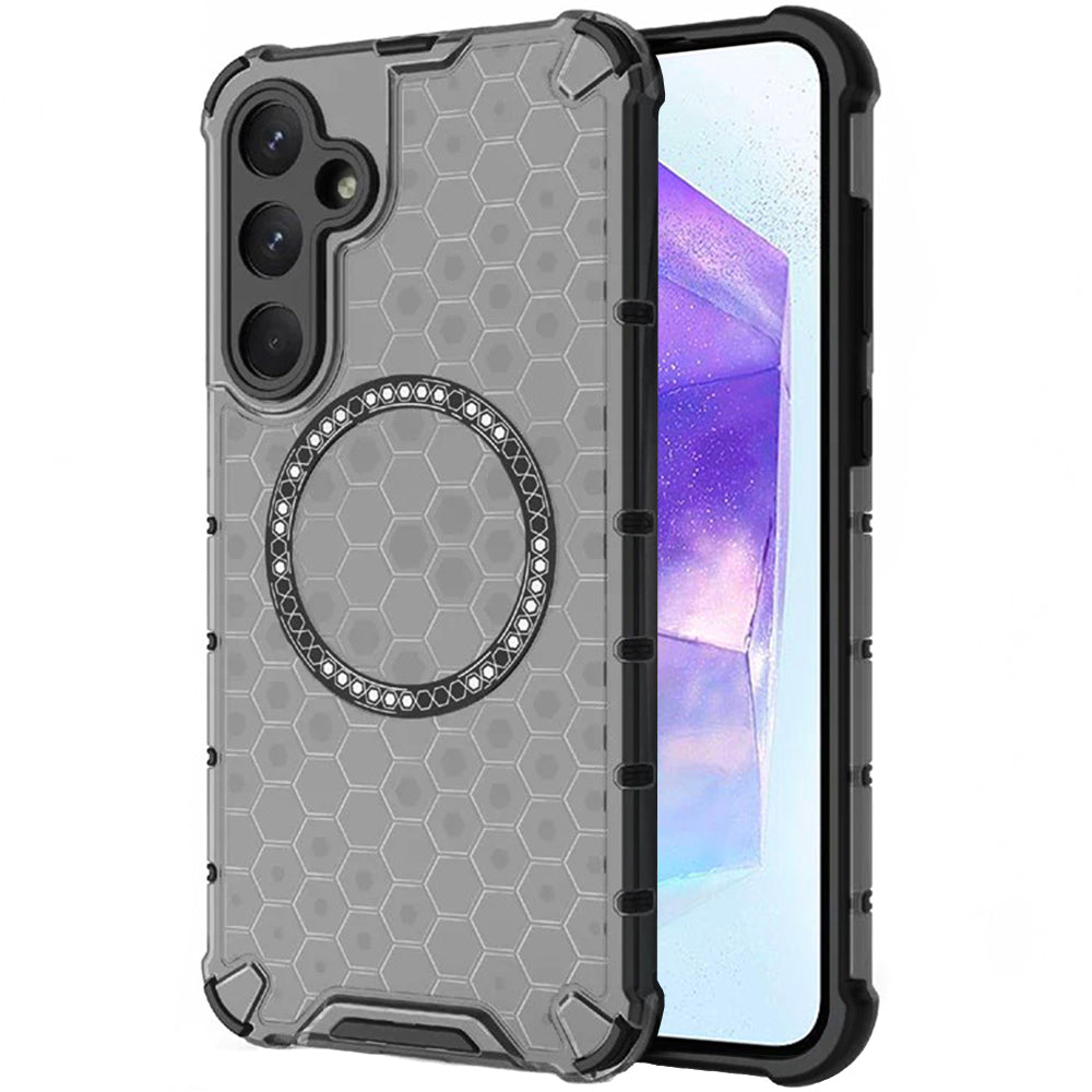 Θήκη MagSafe για Samsung Galaxy A55 5G A556, Techsuit, HoneyComb Shield, Μαύρη