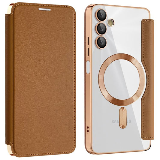 Θήκη MagSafe για Samsung Galaxy A05s A057, Techsuit, SmartMag Book, Καφέ