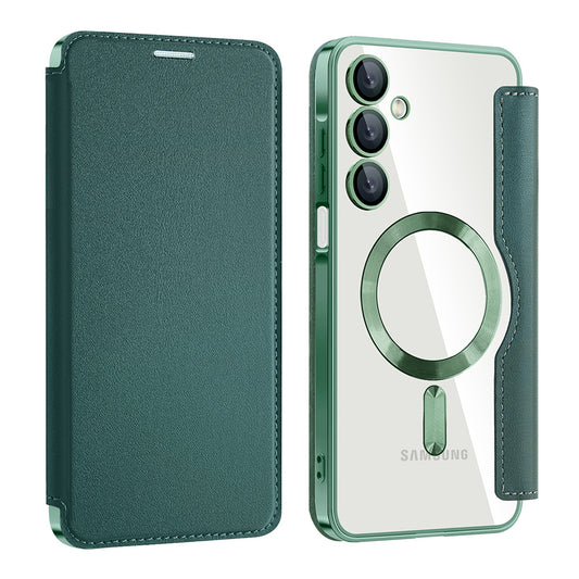 Θήκη MagSafe για Samsung Galaxy A16 5G A166 / A16 4G A165, Techsuit, SmartMag Book, Πράσινο
