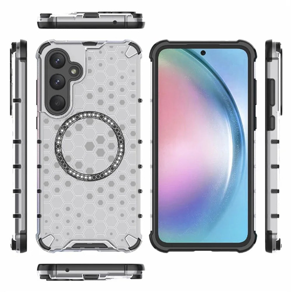 Θήκη MagSafe για Samsung Galaxy A35 5G A356, Techsuit, HoneyComb Shield, Λευκή