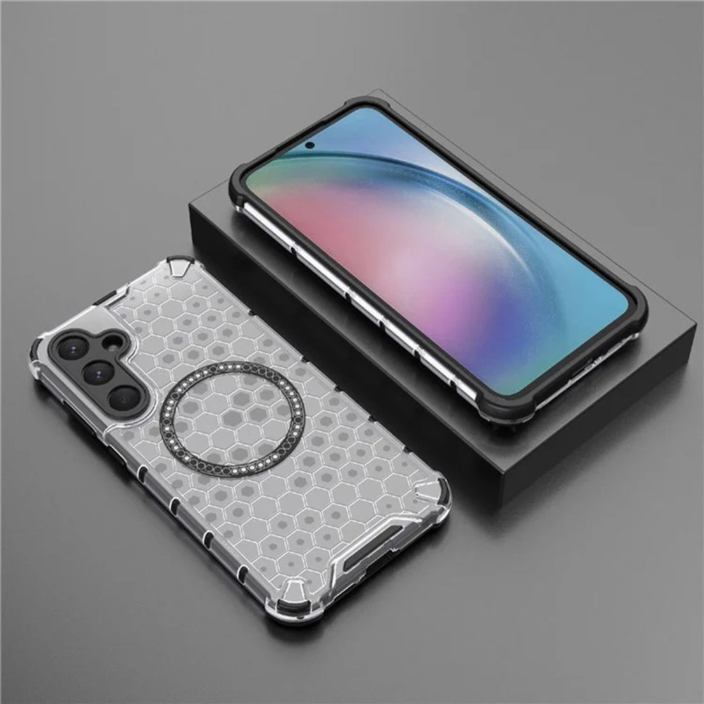 Θήκη MagSafe για Samsung Galaxy A35 5G A356, Techsuit, HoneyComb Shield, Λευκή