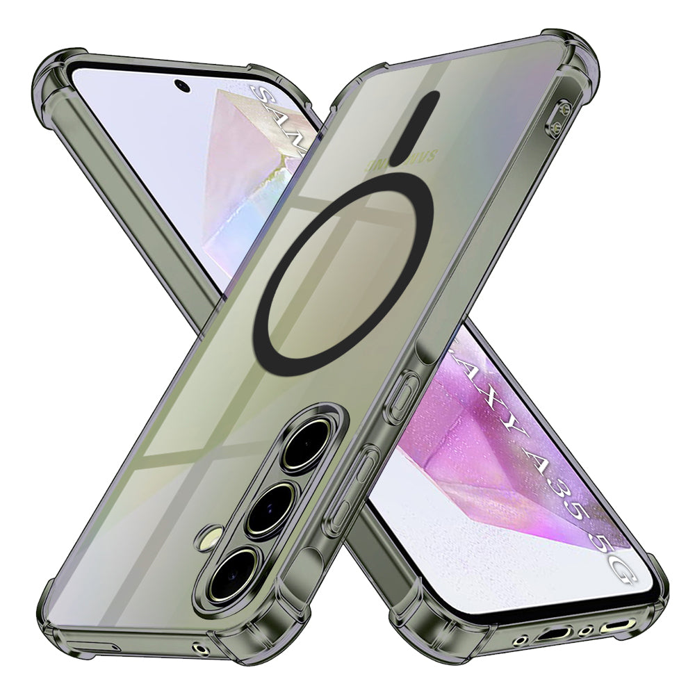 Θήκη MagSafe για Samsung Galaxy A35 5G A356, Techsuit, Ανθεκτική σε Κρούσεις Διαφανής, Καπνιστή