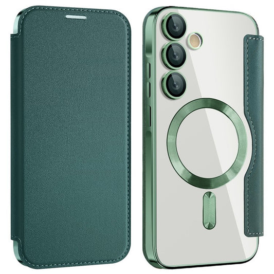 Θήκη MagSafe για Samsung Galaxy A35 5G A356, Techsuit, SmartMag Book, Πράσινο