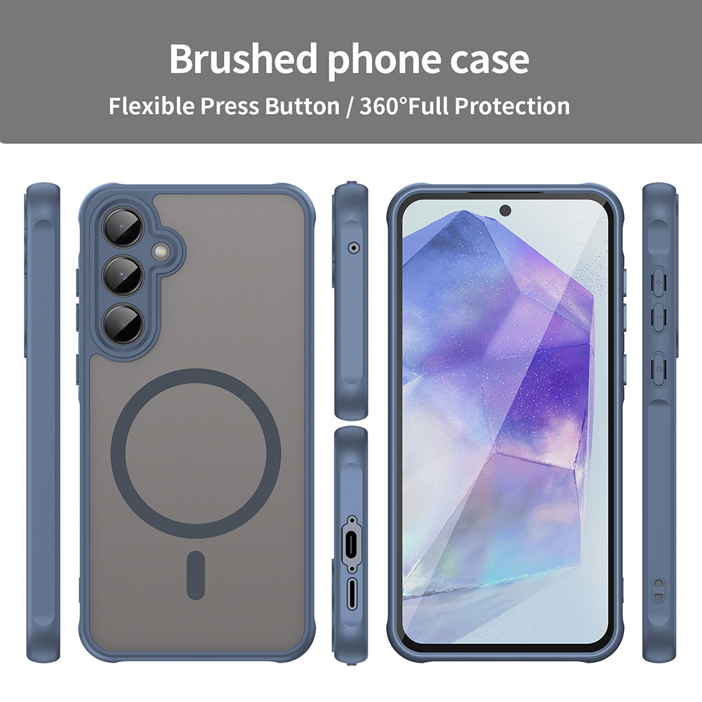 Θήκη MagSafe για Samsung Galaxy A55 5G A556, Techsuit, HaloFrost II, Μπλε Σκούρο