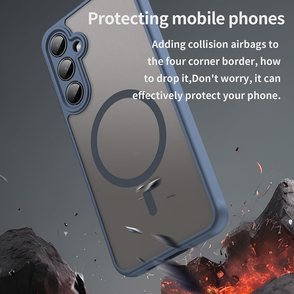 Θήκη MagSafe για Samsung Galaxy A55 5G A556, Techsuit, HaloFrost II, Μπλε Σκούρο