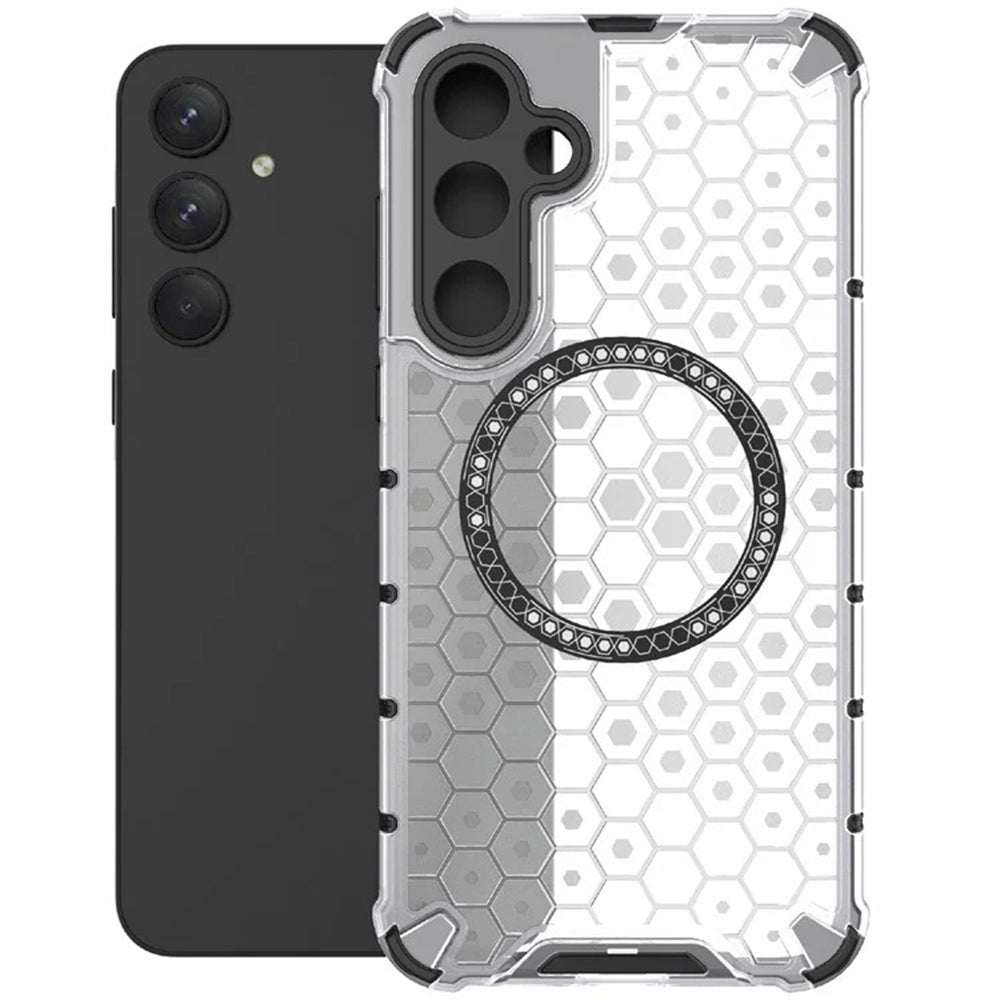 Θήκη MagSafe για Samsung Galaxy A55 5G A556, Techsuit, HoneyComb Shield, Λευκή