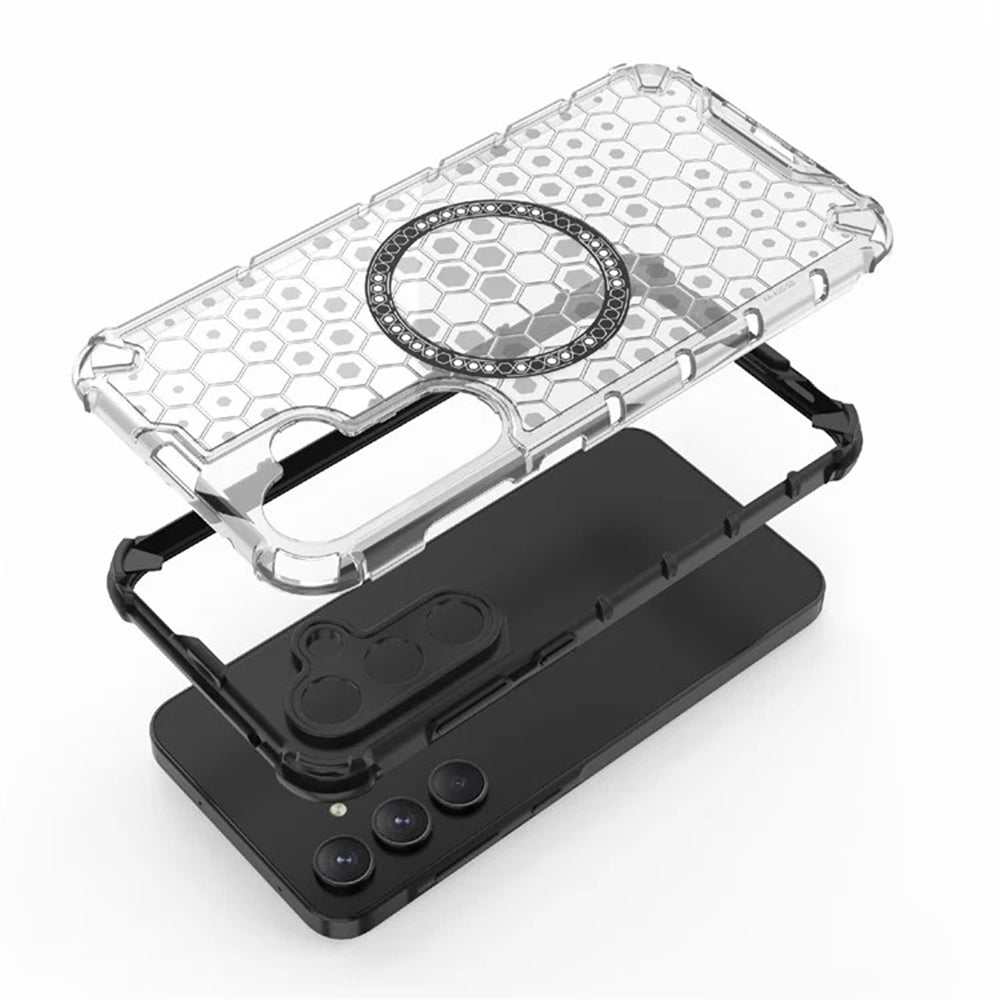 Θήκη MagSafe για Samsung Galaxy A55 5G A556, Techsuit, HoneyComb Shield, Λευκή