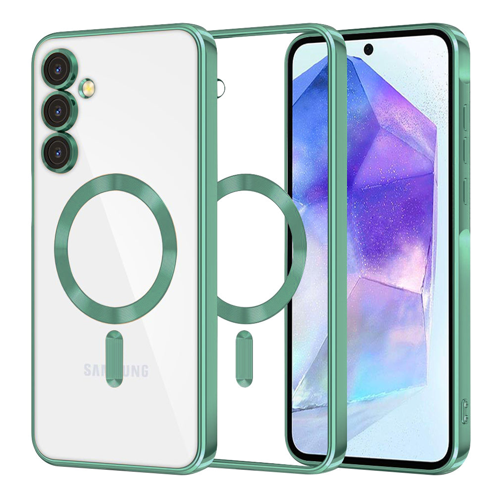 Θήκη MagSafe για Samsung Galaxy A55 5G A556, Techsuit, Luxury Crystal, Ανοιχτό Πράσινο
