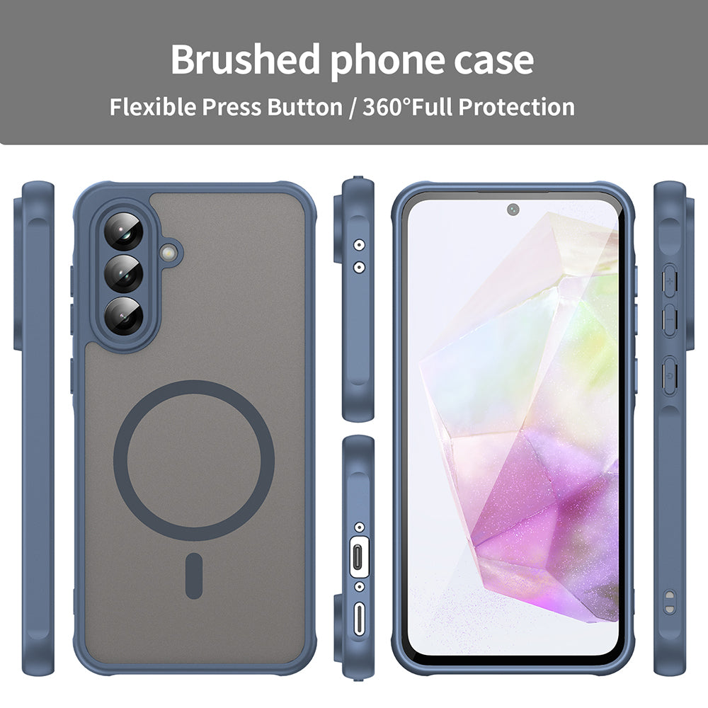 Θήκη MagSafe για Samsung Galaxy A56 A566, Techsuit, HaloFrost II, Μπλε Σκούρο
