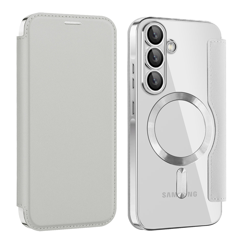 Θήκη MagSafe για Samsung Galaxy A57 5G, Techsuit, SmartMag Book, Γκρι