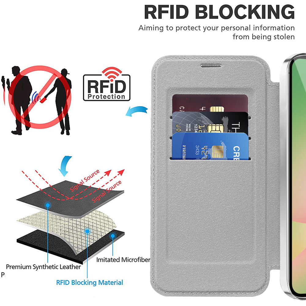 Θήκη MagSafe για Samsung Galaxy A57 5G, Techsuit, SmartMag Book, Γκρι