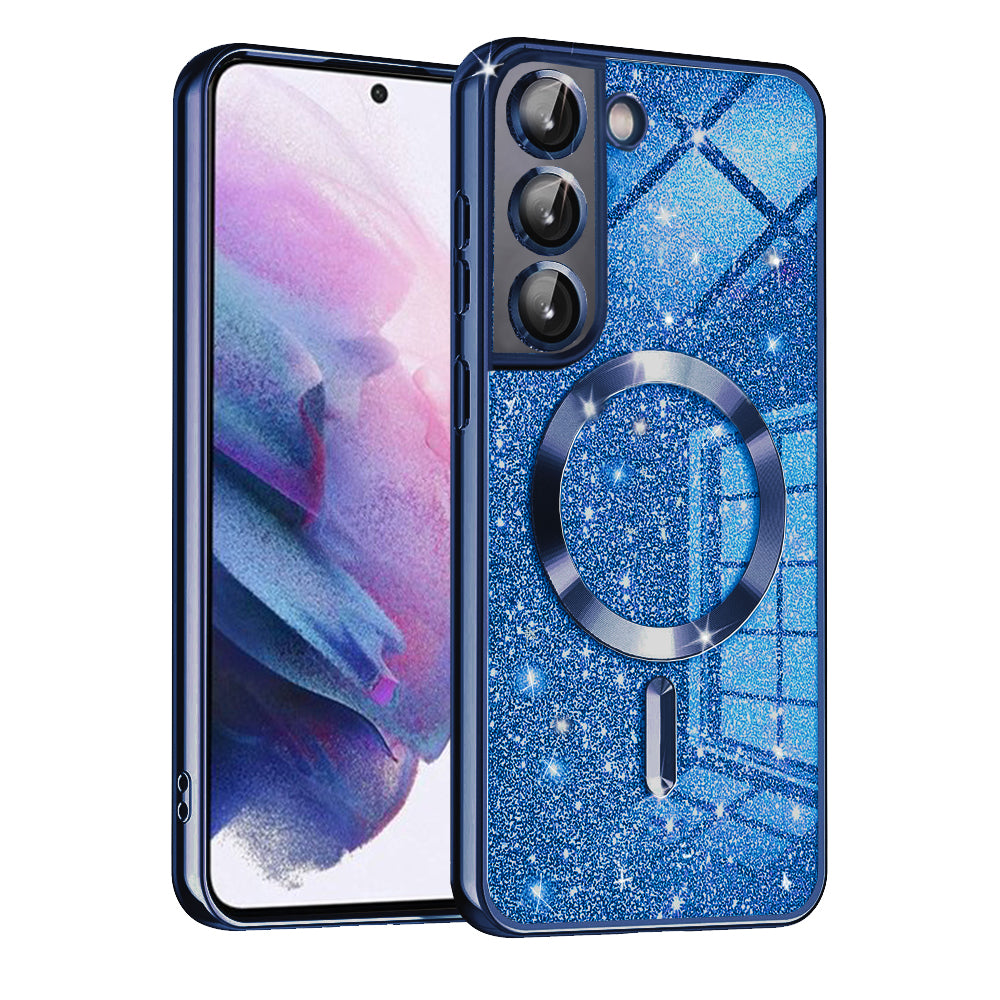 Θήκη MagSafe για Samsung Galaxy S22 5G S901, Techsuit, Luxury Glitter, Σκούρο Μπλε
