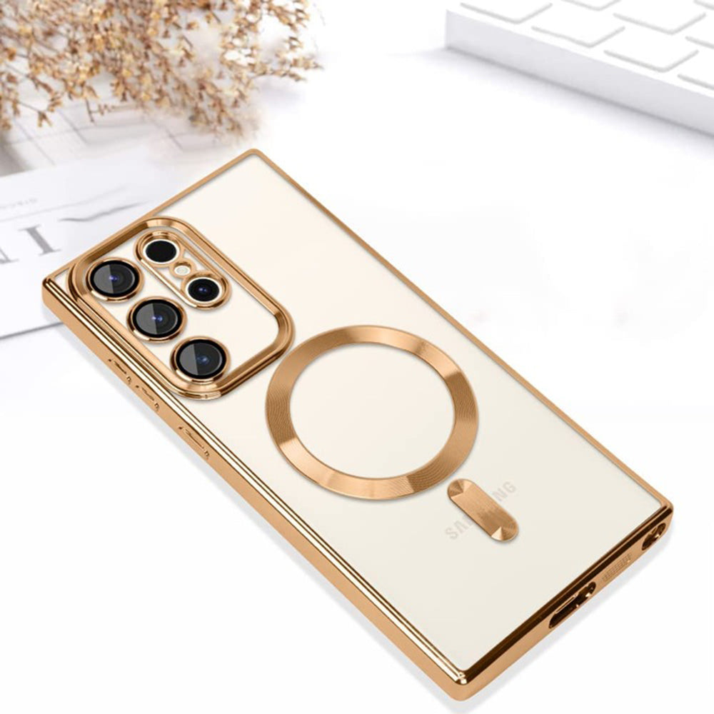 Θήκη MagSafe για Samsung Galaxy S22 Ultra 5G S908, Techsuit, Luxury Crystal, Σκούρο Πράσινο