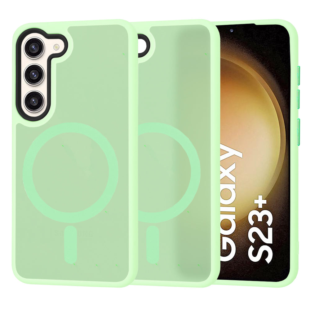 Θήκη MagSafe για Samsung Galaxy S23+ S916, Techsuit, HaloFrost, Ανοιχτό Πράσινο