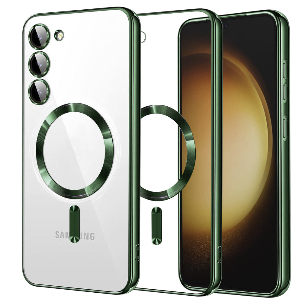 Θήκη MagSafe για Samsung Galaxy S23+ S916, Techsuit, Luxury Crystal, Σκούρο Πράσινο