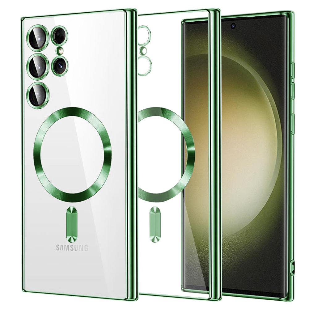 Θήκη MagSafe για Samsung Galaxy S23 Ultra S918, Techsuit, Luxury Crystal, Ανοιχτό Πράσινο