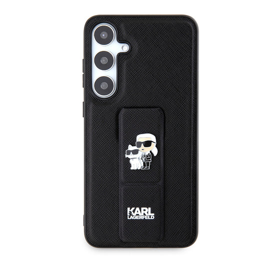 MagSafe Case for Samsung Galaxy S24+ S926, Karl Lagerfeld, Saffiano Gripstand Karl & Choupette, Black