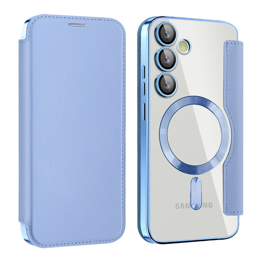 Θήκη MagSafe για Samsung Galaxy S24+ S926, Techsuit, SmartMag Book, Μπλε