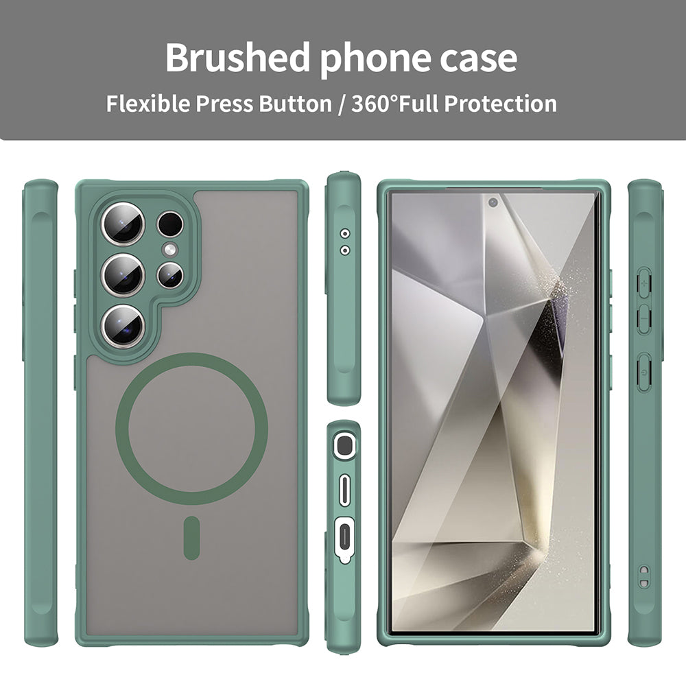 Θήκη MagSafe για Samsung Galaxy S24 Ultra S928, Techsuit, HaloFrost II, Πράσινο