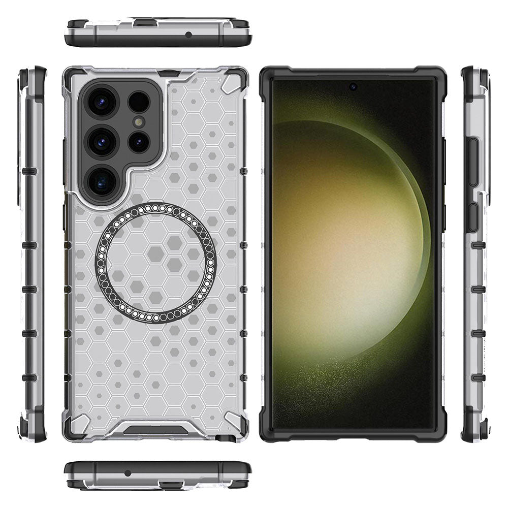 Θήκη MagSafe για Samsung Galaxy S24 Ultra S928, Techsuit, HoneyComb Shield, Λευκό
