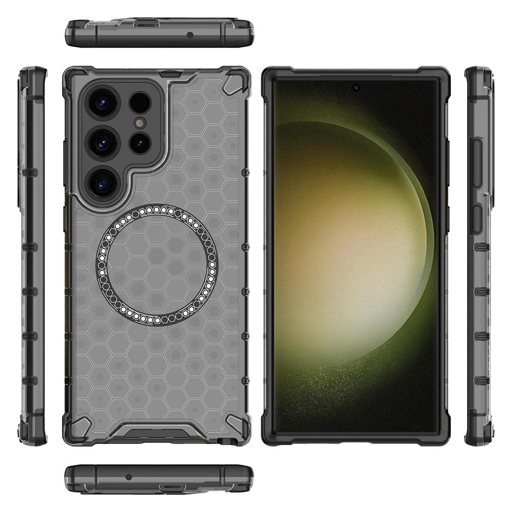 Θήκη MagSafe για Samsung Galaxy S24 Ultra S928, Techsuit, HoneyComb Shield, Μαύρο